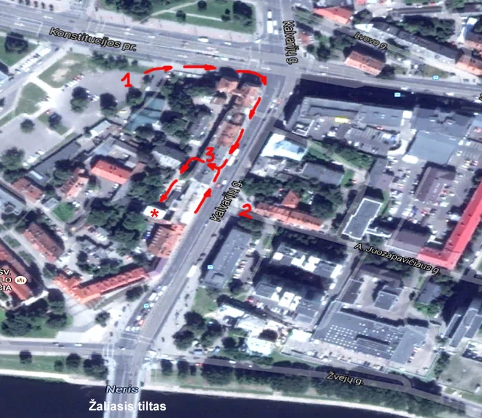 Kaip mus rasti - palydovinis žemėlapis